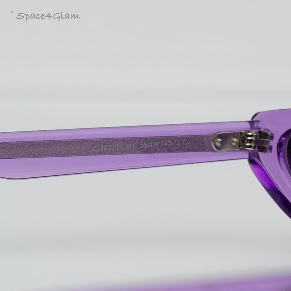 BRAND NEW Celine CL40231I 81Y Transparent Violet Geometric Unisex Sunglasse - Picture 6 of 9